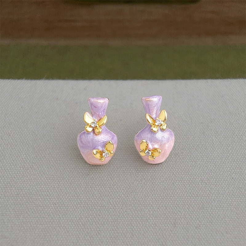 Vase of Butterfly Earrings
