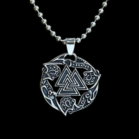 Wave Viking Valknut Pendant